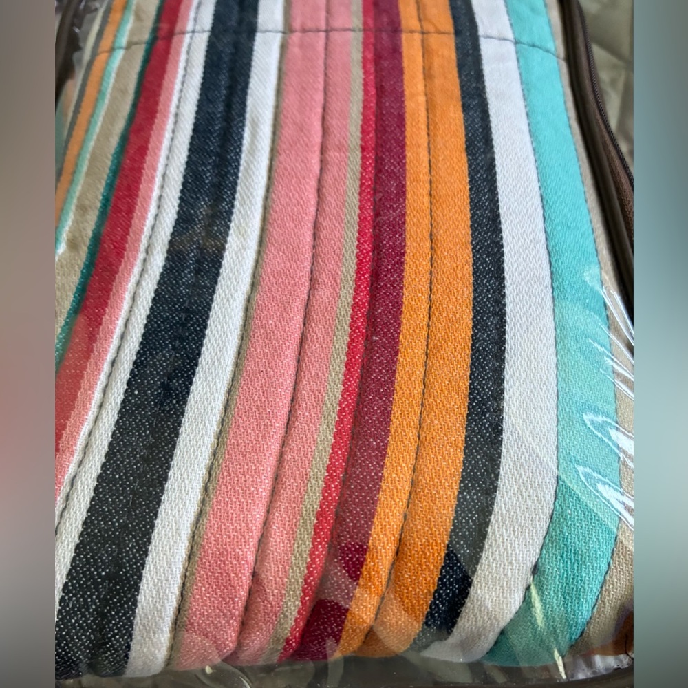 Retro Chic STANDARD Beach Club Stripe Cotton Sham 20” x 26” NEW!